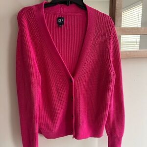 GAP Women's Vivid Pink Knit Cardigan